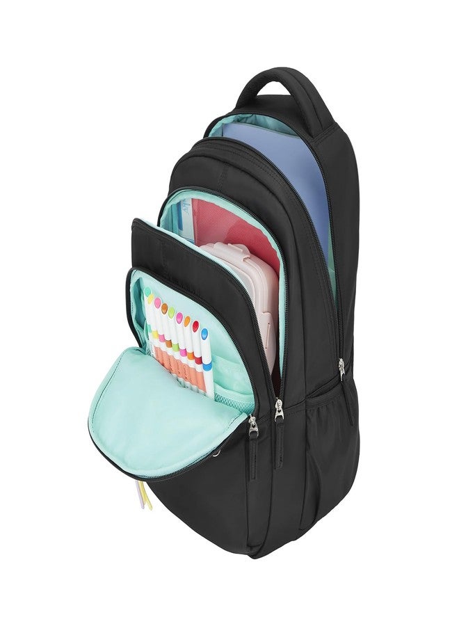 جيني حقيبة ظهر مدرسية جيني كلاستر للبنات | 17 بوصة - 27 لترًا بثلاثة أقسام، خفيفة الوزن مع أكتاف مبطنة | مثالية للكتب، زجاجات المياه، الأدوات المكتبية، علبة الغداء، والأغراض الأساسية - أسود - Image 4